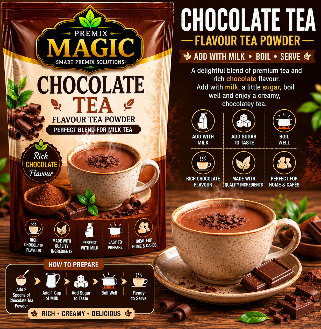 CHOCOLATE TEA POWDER