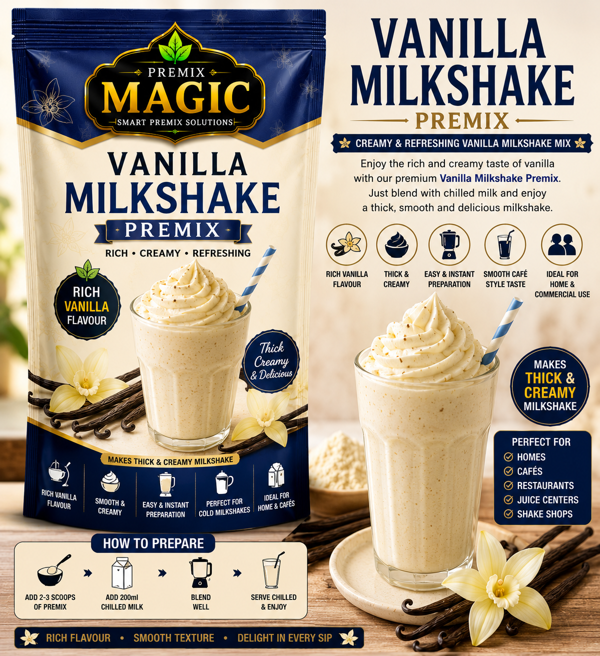 VANILLA MILKSHAKE PREMIX