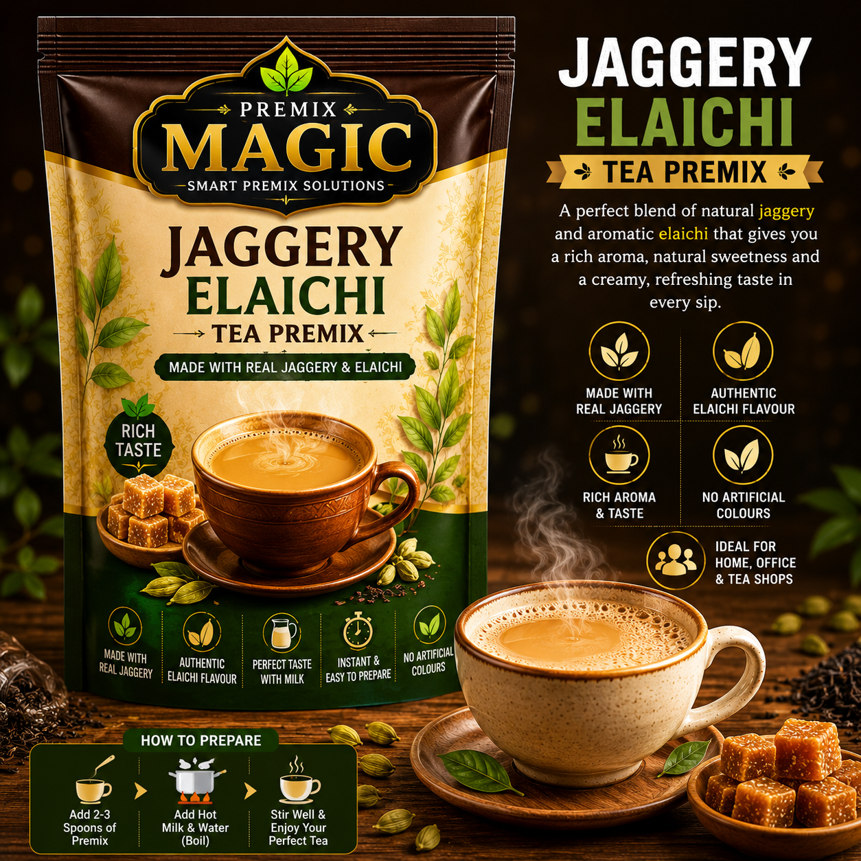 JAGGERY ELACHI TEA PREMIX